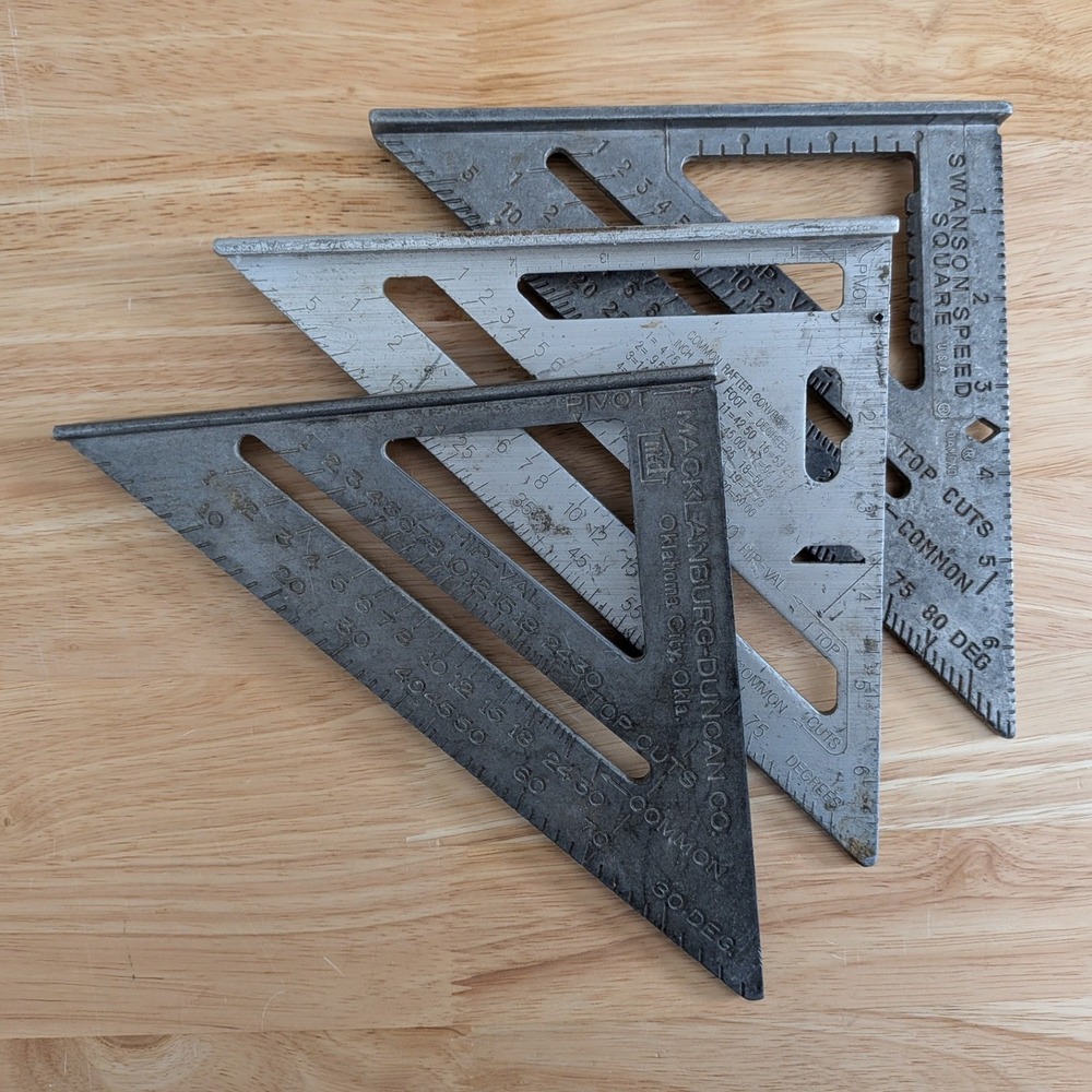 Lot of Vintage Speed Squares (Macklanburg-Duncan Rafter, Swansons)